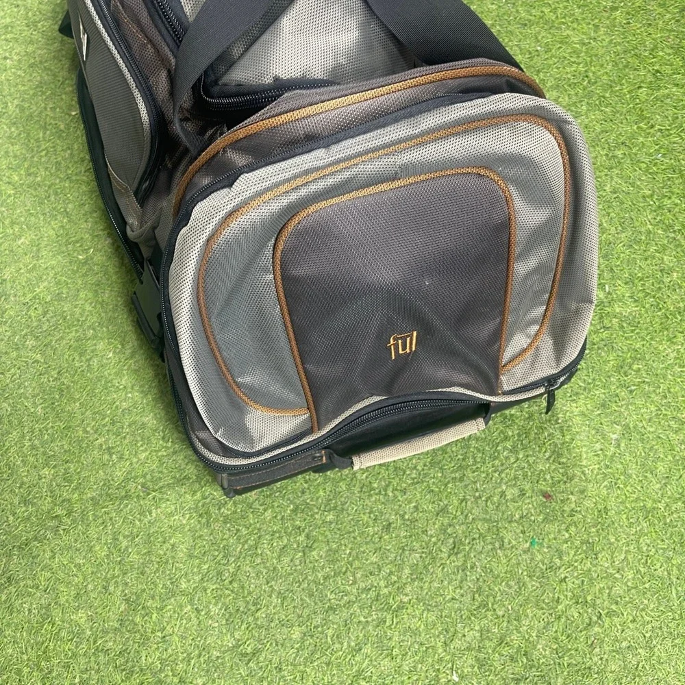 Ful Rolling Duffle Bag Large Brown Grey Workhorse 30 inch Wheeled Travel Luggage